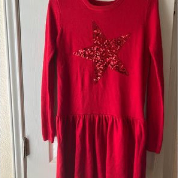 NWT Girls xl 14/16 Holiday/Chistmas red sweater sequinwork dress - Picture 2 of 3
